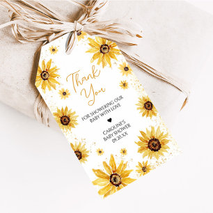 Sunflower Autumn Baby Shower Favor Tags