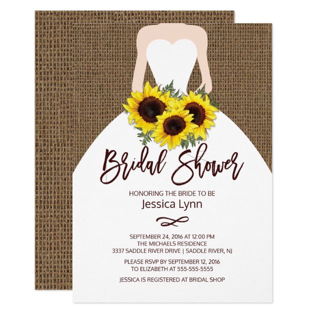 Sunflower Autumn Bride Bridal Shower Invitation