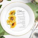 Sunflower Autumn Fall  Wedding Menu Card<br><div class="desc">Discover the perfect blend of elegance and rustic charm with our sunflower autumn-fall wedding menu card. This unique card design will impress your guests.</div>