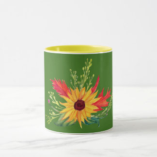Sunflower Autumn Leaves fall  Mug