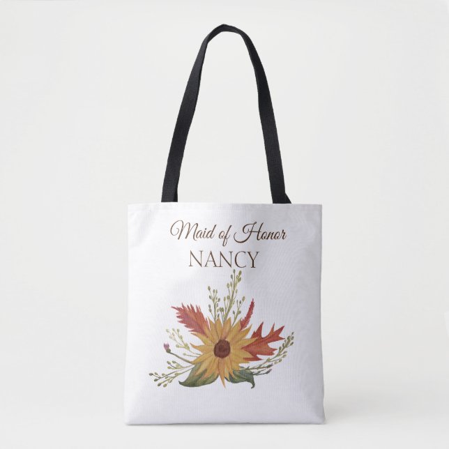 Sunflower Autumn Maid of Honor Tote Bag (Front)