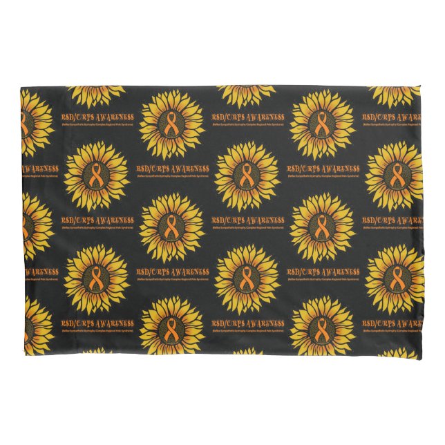 Sunflower/Awareness...RSD/CRPS Pillow Case (Front-Left)