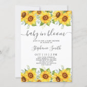 Sunflower Baby in Bloom Baby Shower Girl Invitation (Front)