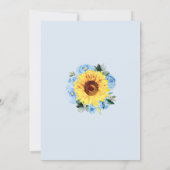 Sunflower Baby In Bloom Dusty Blue Baby Shower Invitation (Back)