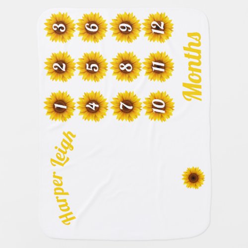 Sunflower Baby Milestone Blanket