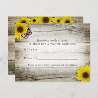 Sunflower Baby Name Suggestions Shower Game | Pink