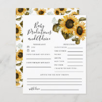 Sunflower Baby Predictions & Advice Card