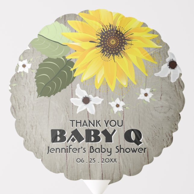 Sunflower Baby Q | Baby Shower Balloon (Front)
