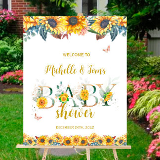 Sunflower Baby Shower Baby Shower Welcome Sign