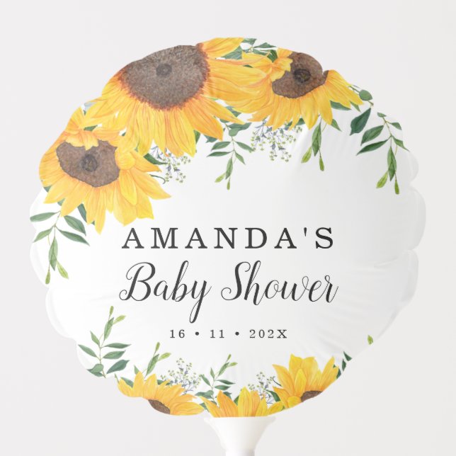 Sunflower Baby Shower Balloon (Front)