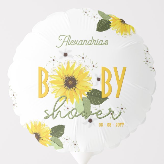 Sunflower Baby Shower Balloon (Front)