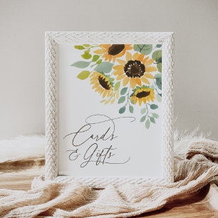 Sunflower Baby Shower Cards and Gifts Sign