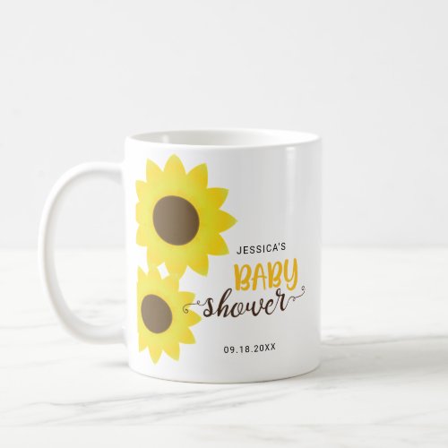 Sunflower Baby Shower Cute Simple Yellow flowers Coffee Mug