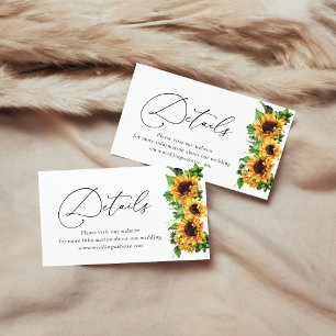Sunflower Baby Shower Details Enclosure Card