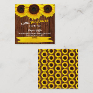 Sunflower Baby Shower Diaper Raffle Enclosure Card