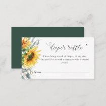 Sunflower Baby Shower Diaper Raffle Enclosure Card