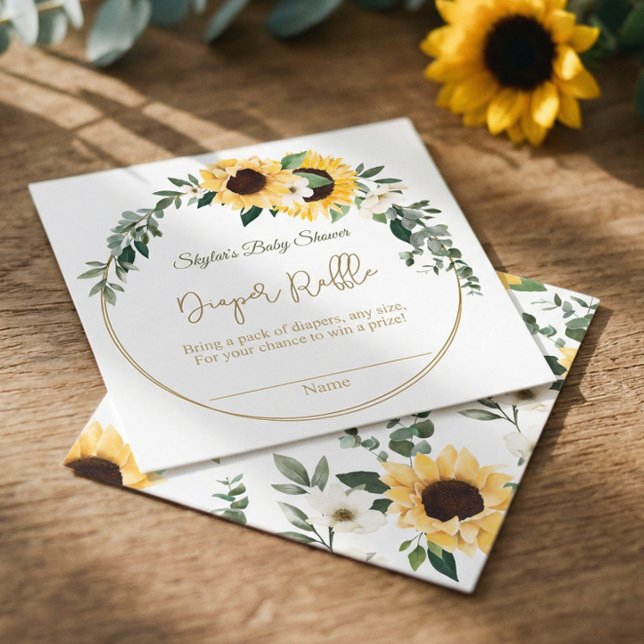 Sunflower Baby Shower Diapers Raffle Enclosure (Sunflower Baby Shower Diapers Raffle Enclosure)