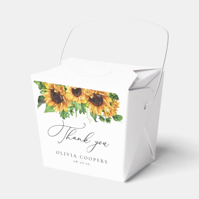 Sunflower Baby Shower Favor Box (Front Side)