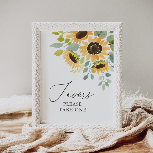 Sunflower Baby Shower Favors Sign (Creator Uploaded)