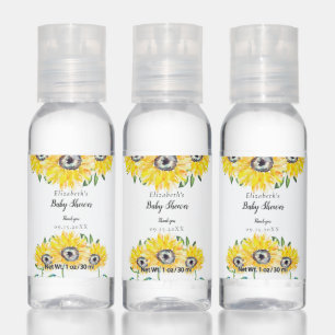 Sunflower Baby Shower Floral Thank you Script Chic Hand Sanitizer