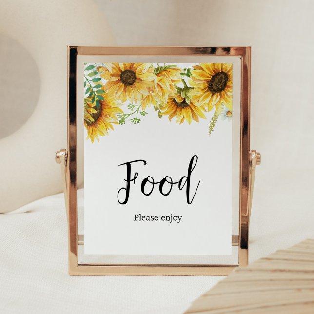 Sunflower Baby Shower Food Poster (Sunflower Girl Baby Shower Food Sign)