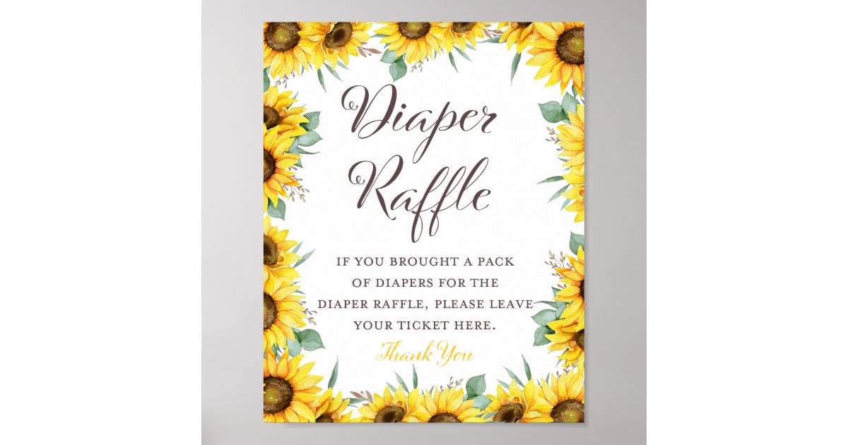Sunflower Baby Shower Game Sign Zazzle