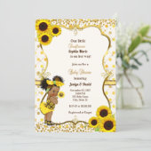 Sunflower baby shower invitation (Standing Front)