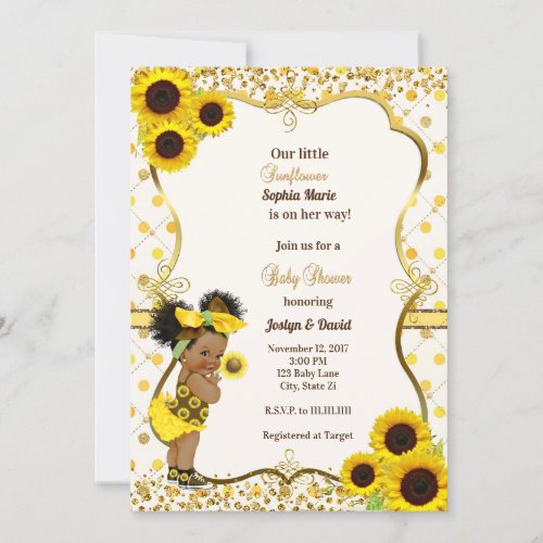 Sunflower baby shower invitation