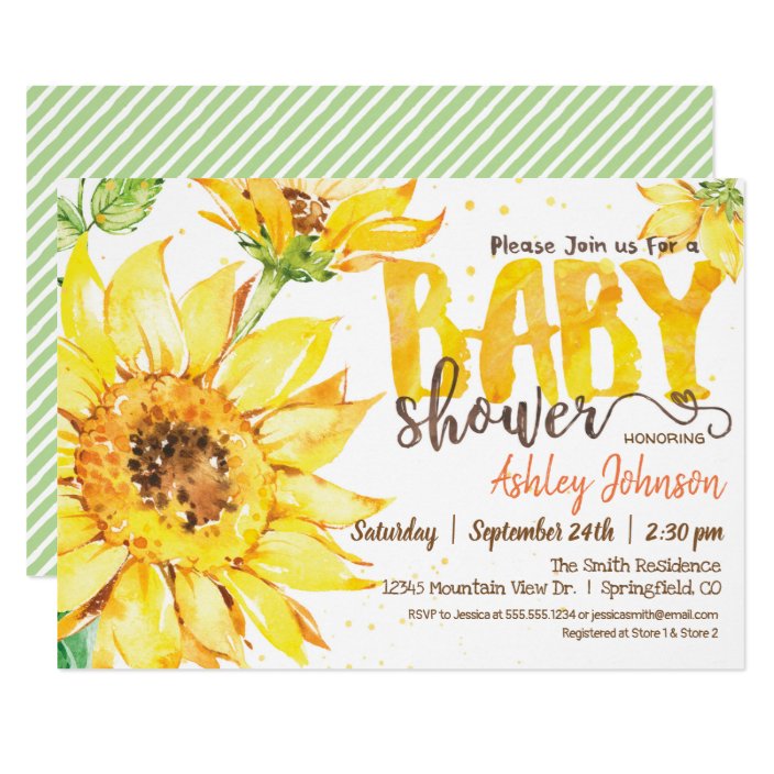 sunflower baby shower invitation  zazzle