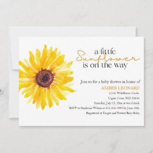 Sunflower Baby Shower Invitation Editable Floral