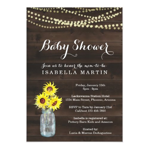 Sunflower Baby Shower Invitation - Gender Neutral