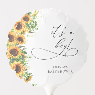Sunflower Baby Shower It's A Boy Floral Balloon