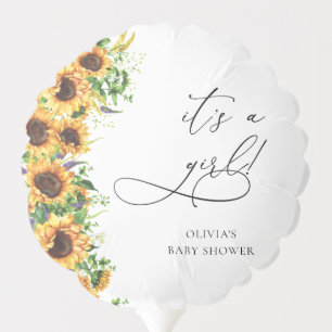 Sunflower Baby Shower It's A Girl Floral Balloon