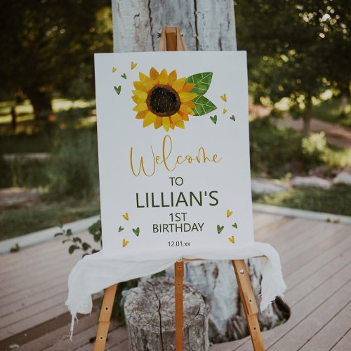 Sunflower Baby Shower or Birthday Welcome Sign