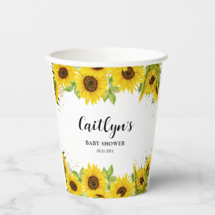 Sunflower Baby Shower Paper Cups