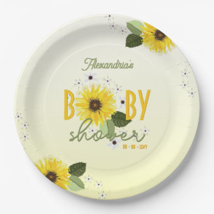 Sunflower Baby Shower Paper Plates