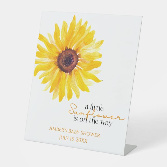 Sunflower Baby Shower Pedestal Sign (Front)