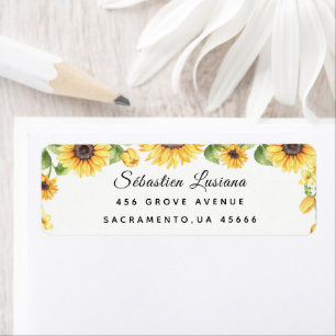 Sunflower Baby Shower Return Address Label