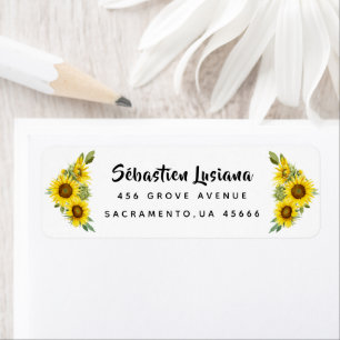 Sunflower Baby Shower Return Address Label