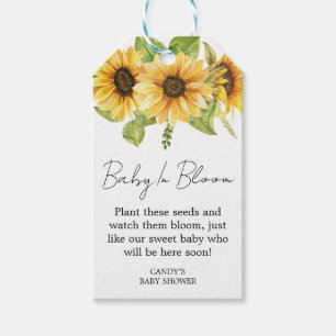 Sunflower Baby Shower Seed Gift Tags