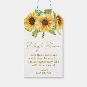 Sunflower Baby Shower Seed Gift Tags