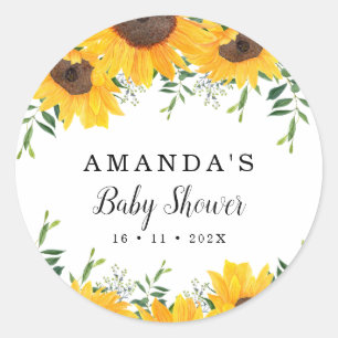 Sunflower Baby Shower Sticker