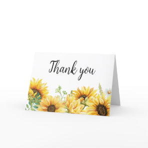 Sunflower Baby Shower  Thank You Card