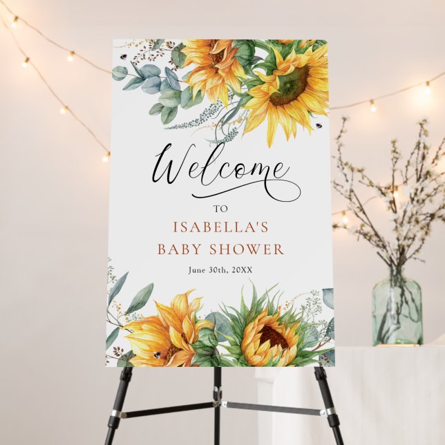 Sunflower Baby Shower Welcome Foam Board (In Situ (Stand))