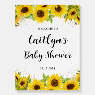 Sunflower Baby Shower Welcome Foam Board