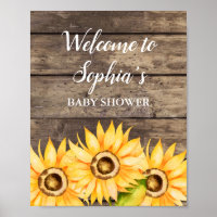 Sunflower Baby Shower Welcome Poster