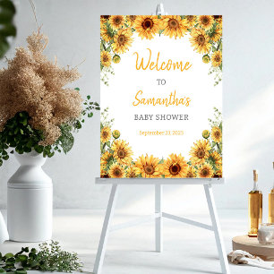 Sunflower Baby Shower Welcome Sign