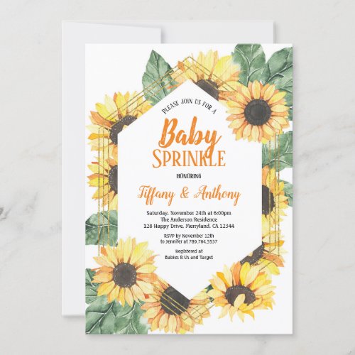 Sunflower Baby Sprinkle Invitation