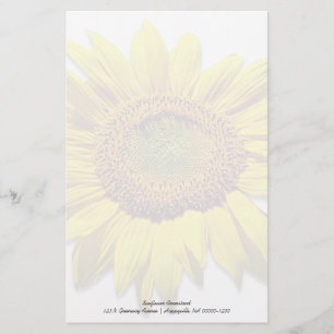Sunflower Background Blank Custom Note Paper