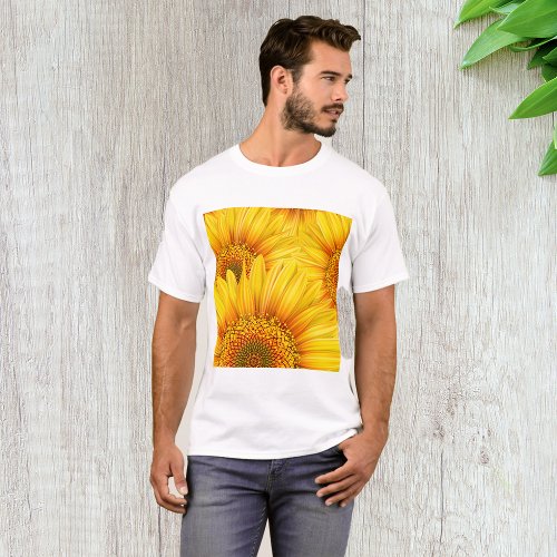 Sunflower Background Mens T_Shirt